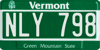 VT license plate NLY798