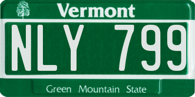 VT license plate NLY799