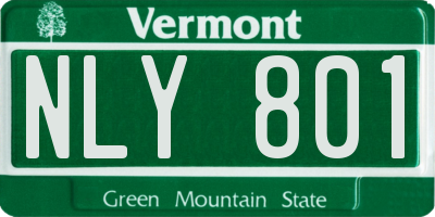 VT license plate NLY801
