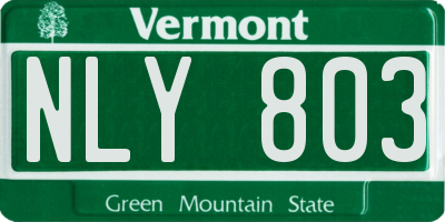 VT license plate NLY803