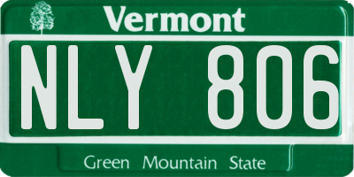 VT license plate NLY806