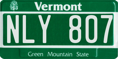 VT license plate NLY807