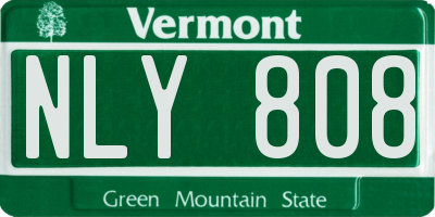 VT license plate NLY808
