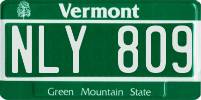 VT license plate NLY809