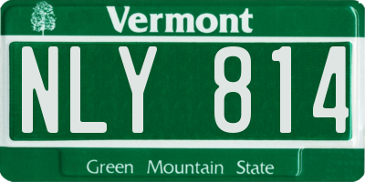 VT license plate NLY814