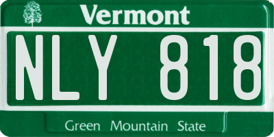 VT license plate NLY818