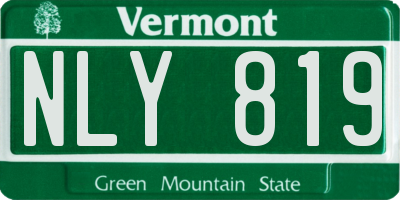 VT license plate NLY819
