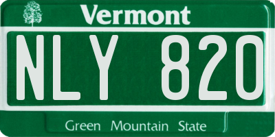 VT license plate NLY820