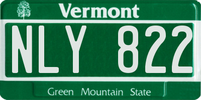VT license plate NLY822