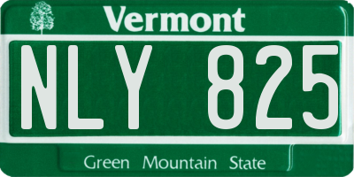 VT license plate NLY825