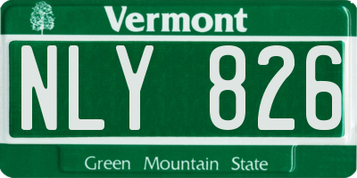 VT license plate NLY826