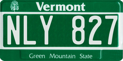 VT license plate NLY827