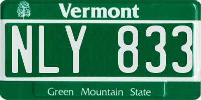 VT license plate NLY833