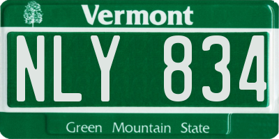 VT license plate NLY834