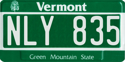 VT license plate NLY835
