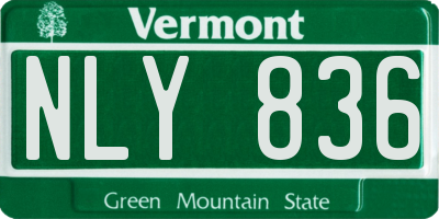 VT license plate NLY836