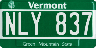 VT license plate NLY837