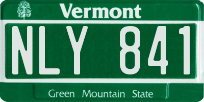 VT license plate NLY841