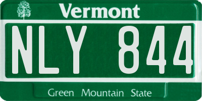 VT license plate NLY844