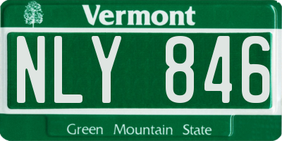 VT license plate NLY846