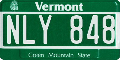 VT license plate NLY848