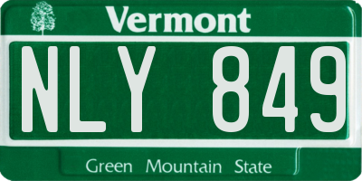 VT license plate NLY849