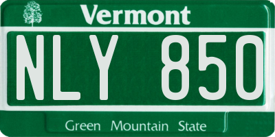 VT license plate NLY850