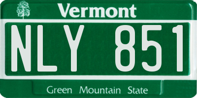 VT license plate NLY851