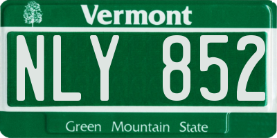 VT license plate NLY852