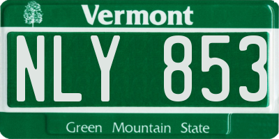 VT license plate NLY853