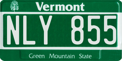 VT license plate NLY855