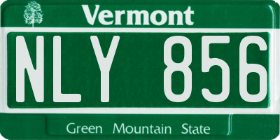 VT license plate NLY856