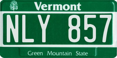 VT license plate NLY857