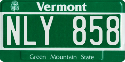 VT license plate NLY858