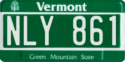 VT license plate NLY861