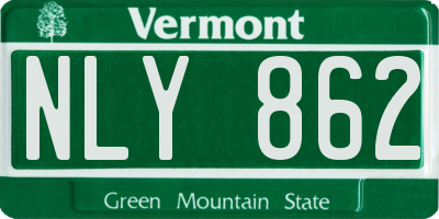 VT license plate NLY862