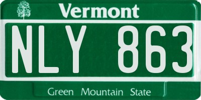 VT license plate NLY863