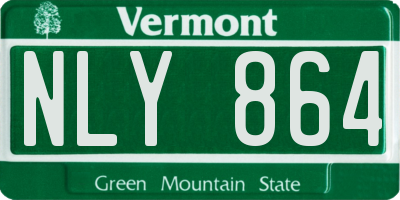 VT license plate NLY864