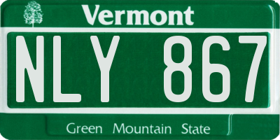 VT license plate NLY867