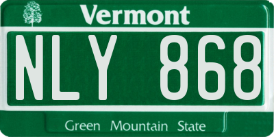 VT license plate NLY868