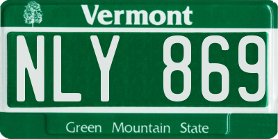 VT license plate NLY869