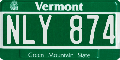 VT license plate NLY874