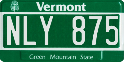 VT license plate NLY875