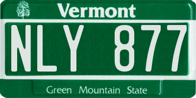 VT license plate NLY877