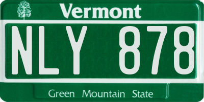 VT license plate NLY878