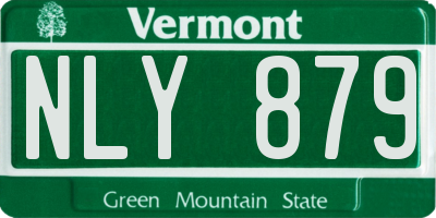 VT license plate NLY879