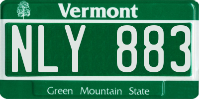 VT license plate NLY883