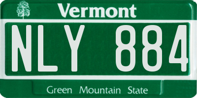 VT license plate NLY884