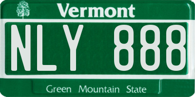 VT license plate NLY888