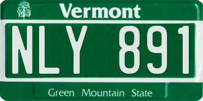 VT license plate NLY891